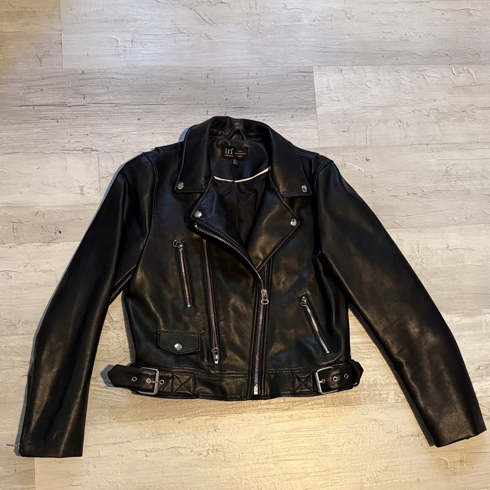 ZARA Black Leather Biker Jacket